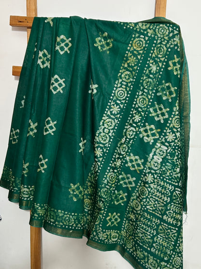 Batik Soft Silk Saree with Blouse