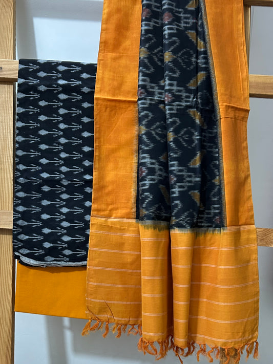 Double Ikat Cotton Dress Material