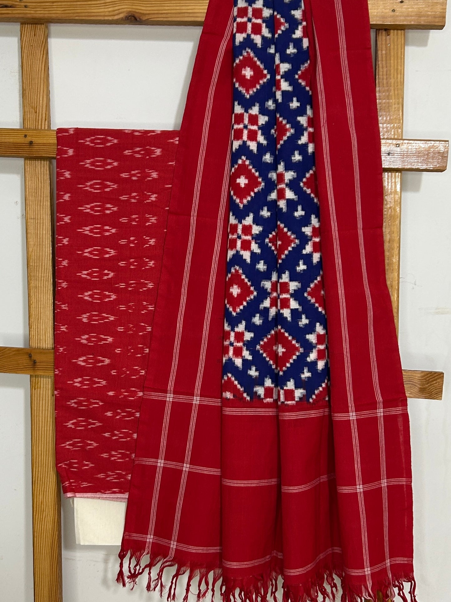 Telia Rumal Double Ikat Mercerized Cotton Dress Material
