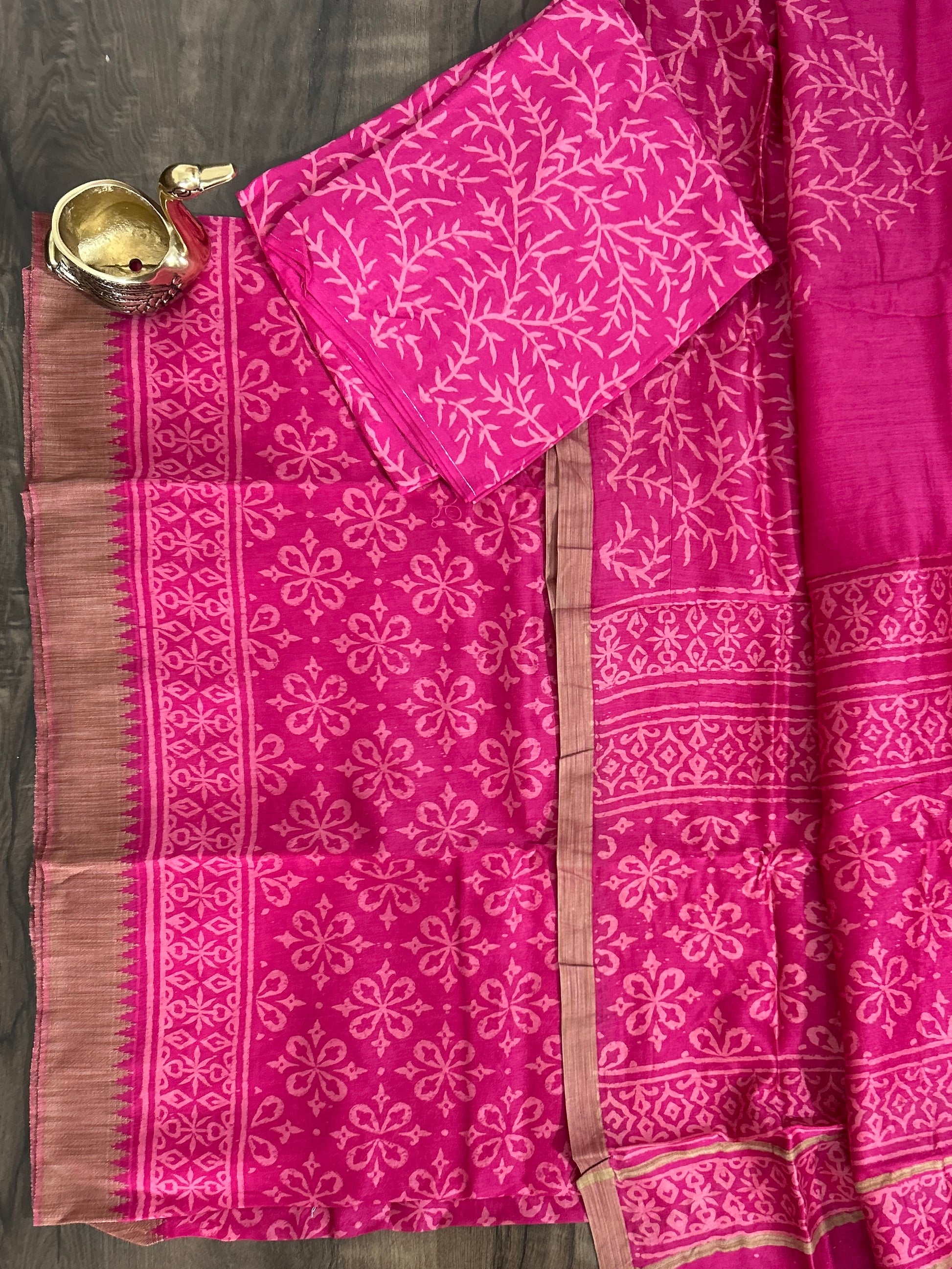 Hand BlockPrint Maheshwari Silk Cotton Dress Material