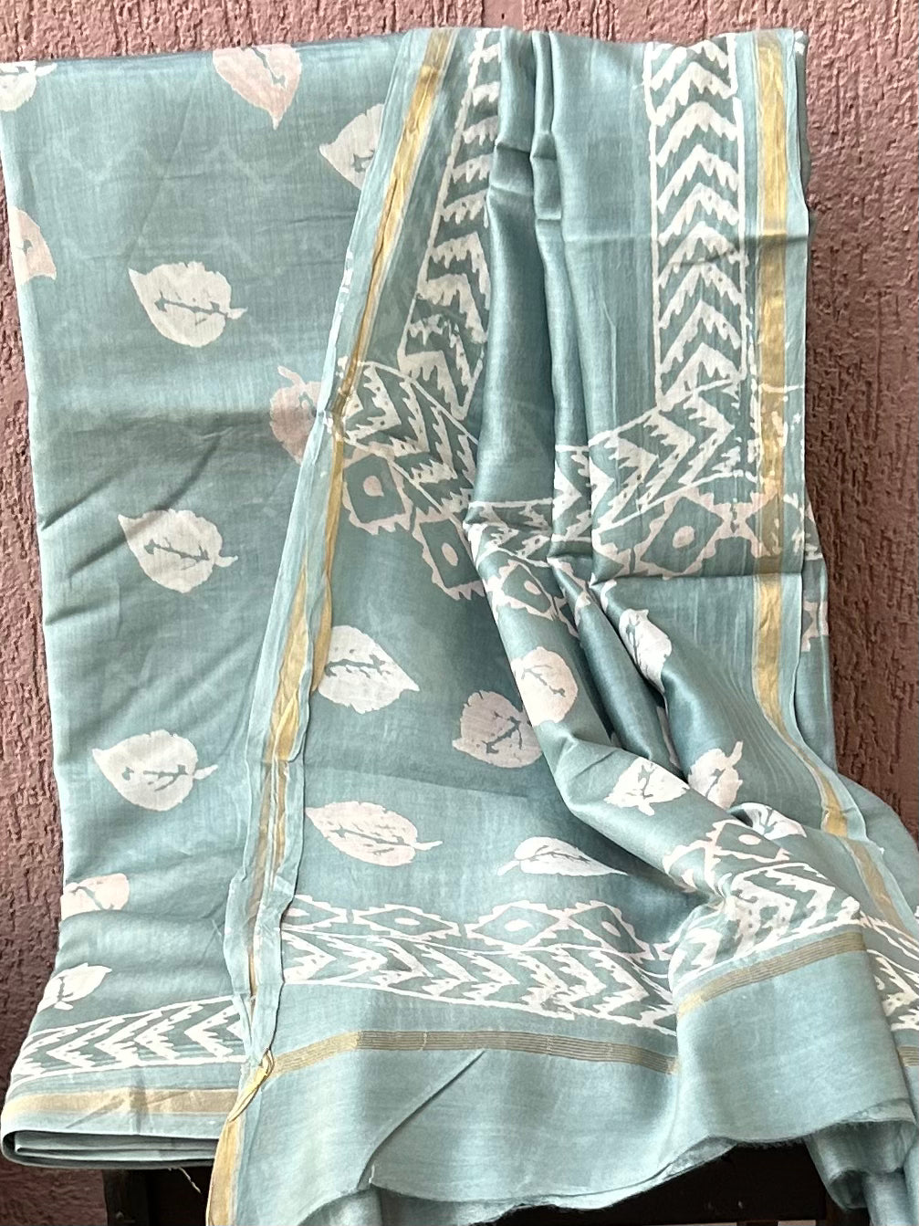 Chanderi 4 ply Pure Silk Cotton Hand Blockprint Dress Material