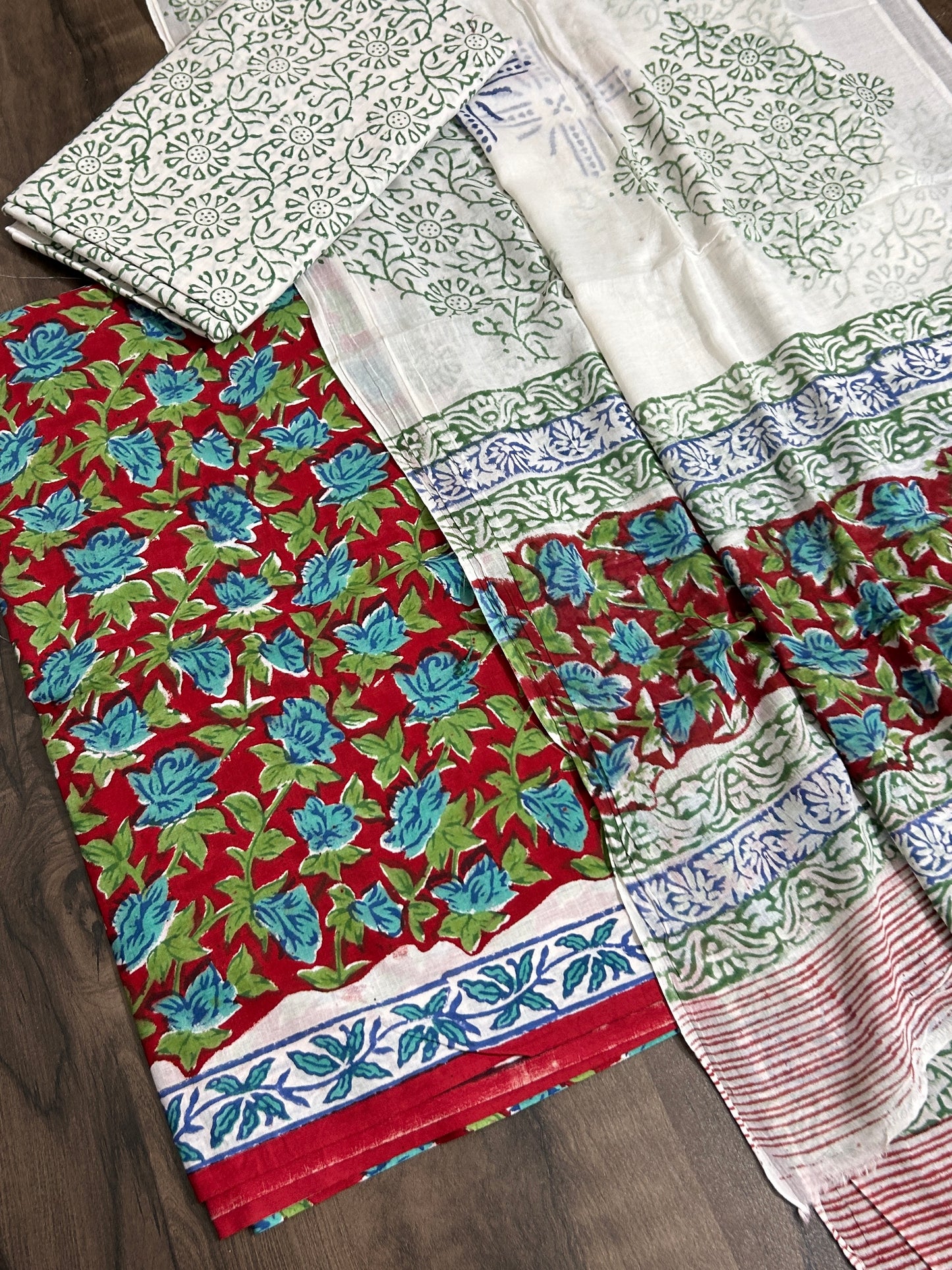 Hand Block Printed Cotton Dress Material *