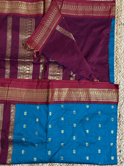 Kalyani Cotton Saree with Contrast Blouse