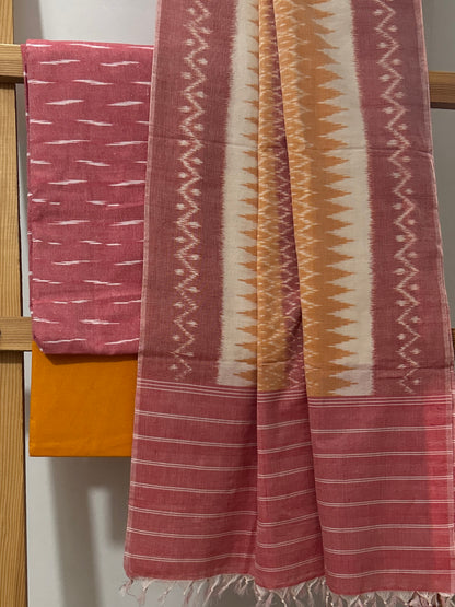 Double Ikat Mercerized Cotton Dress Material