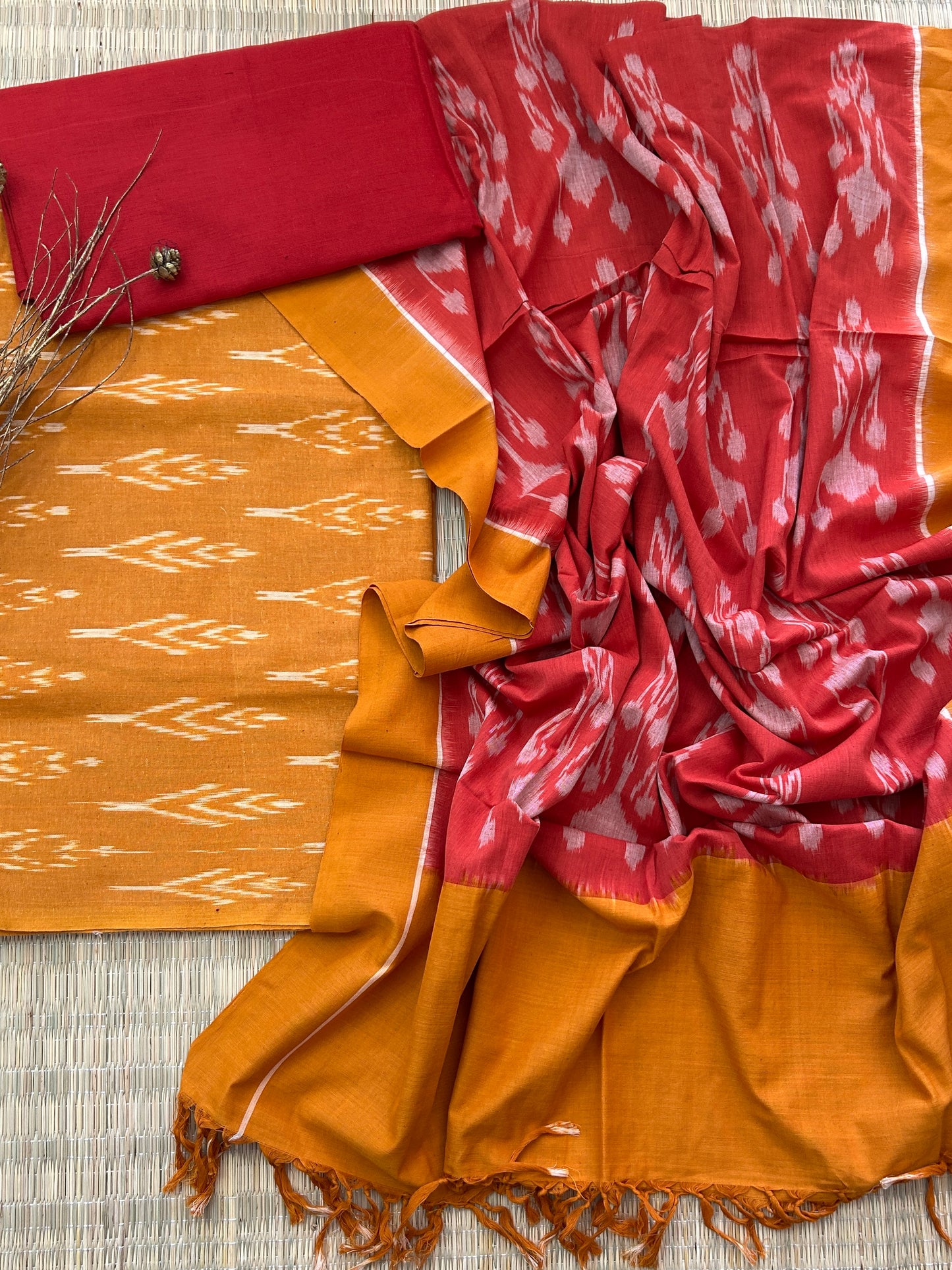 Double Ikat Cotton Dress Material