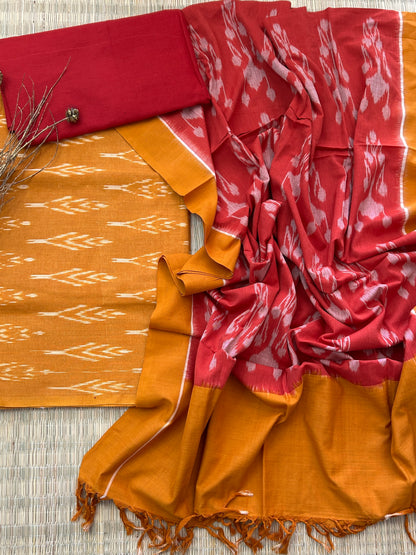Double Ikat Cotton Dress Material