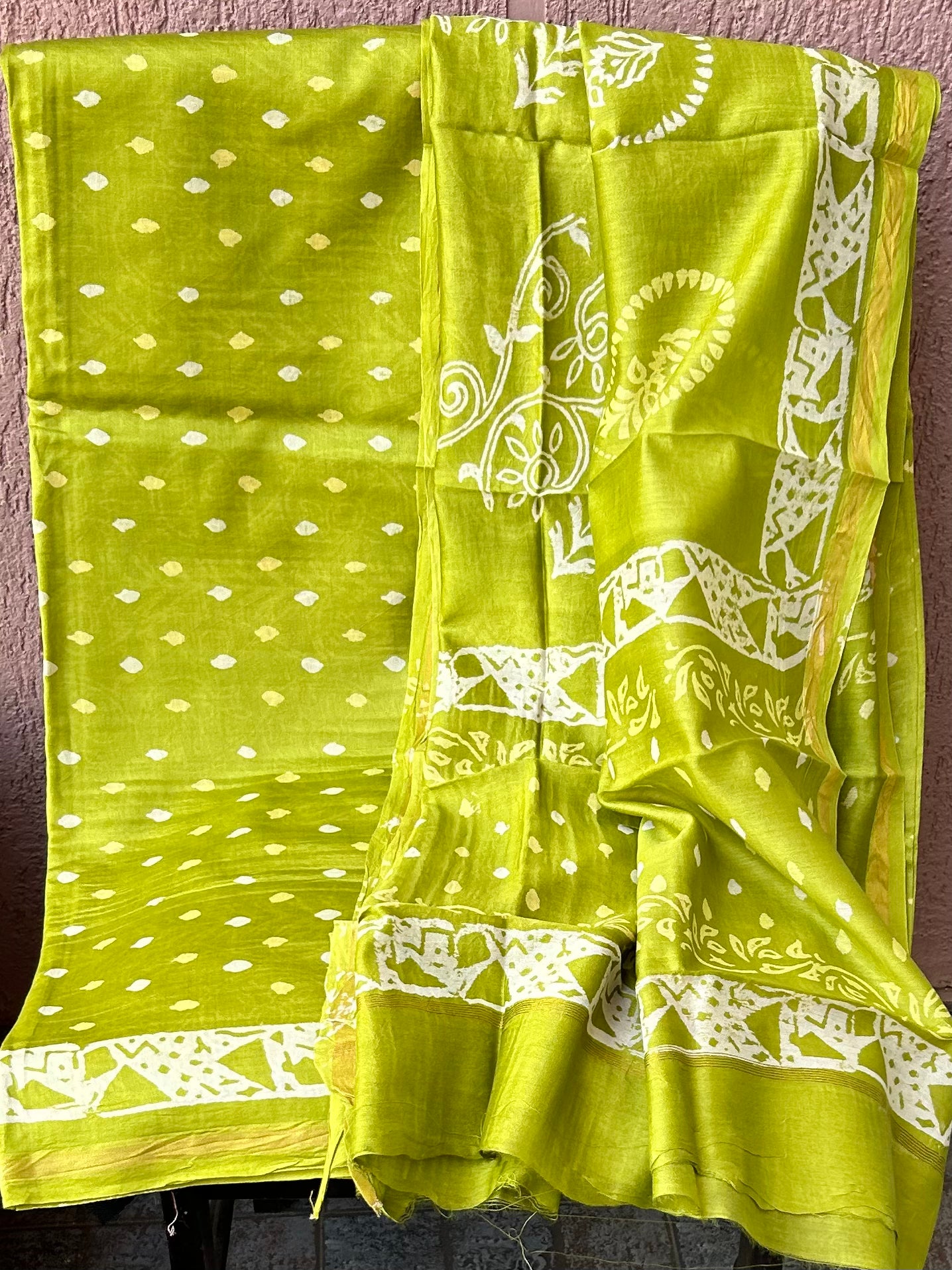 Chanderi SilkCotton Hand Blockprint Dress Material