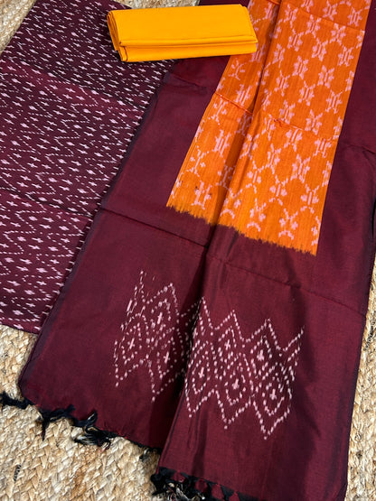 Double Ikat Mercerized Cotton Dress Material