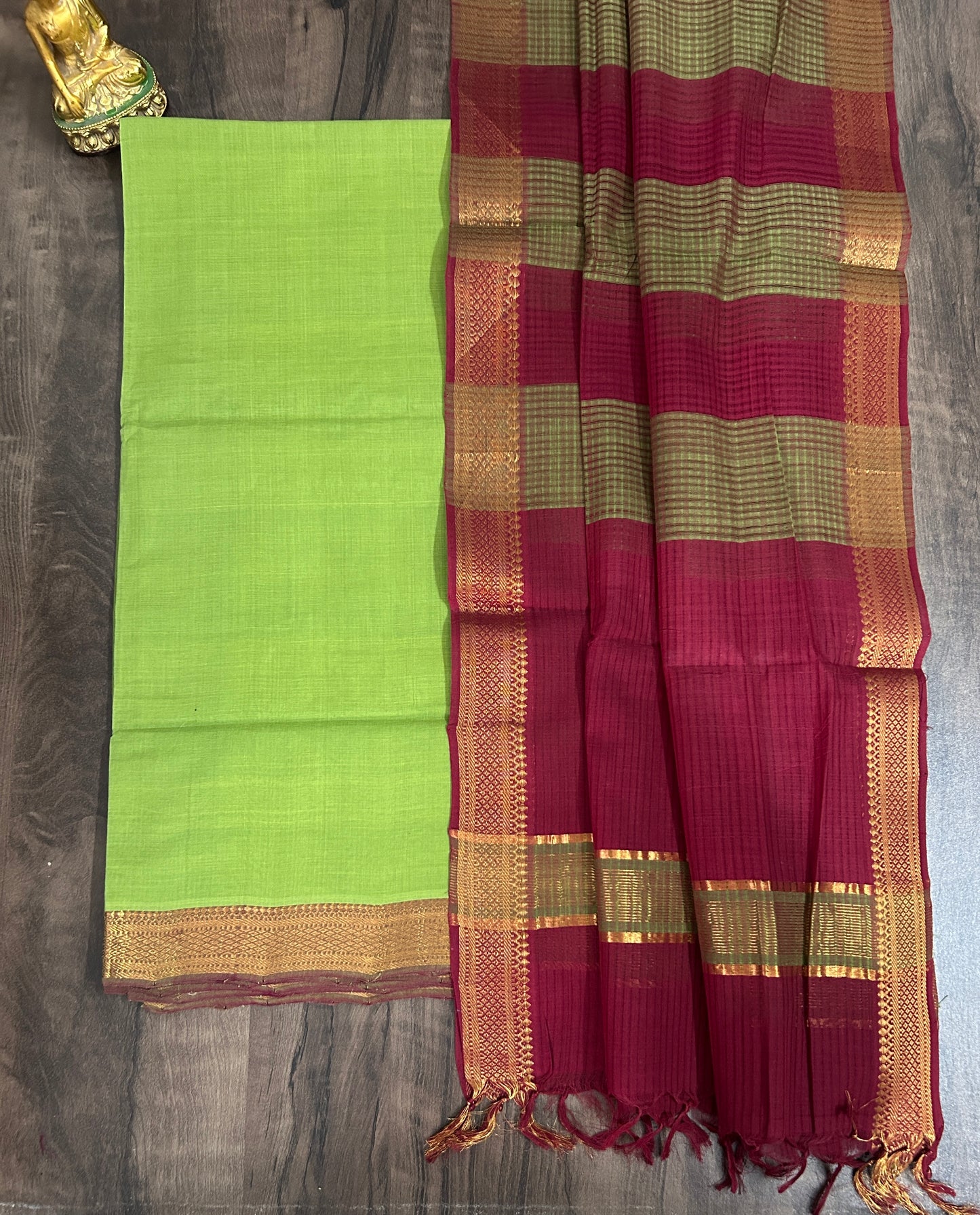 Pure Handloom Mangalagiri Cotton&nbsp;Dress Material