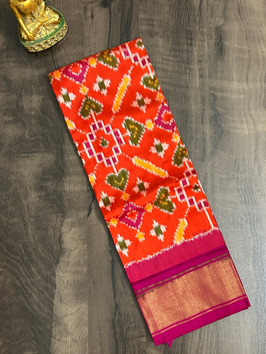 Pochampally Pure Silk Dupatta with Patola motives