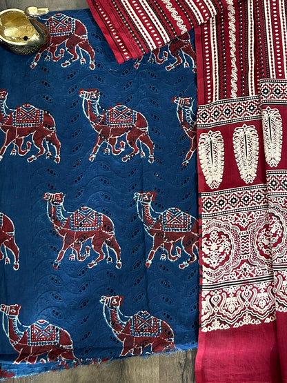 Ajrakh Cotton Hakoba Dress Material