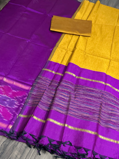 Ikat Cotton Silk Dress Material