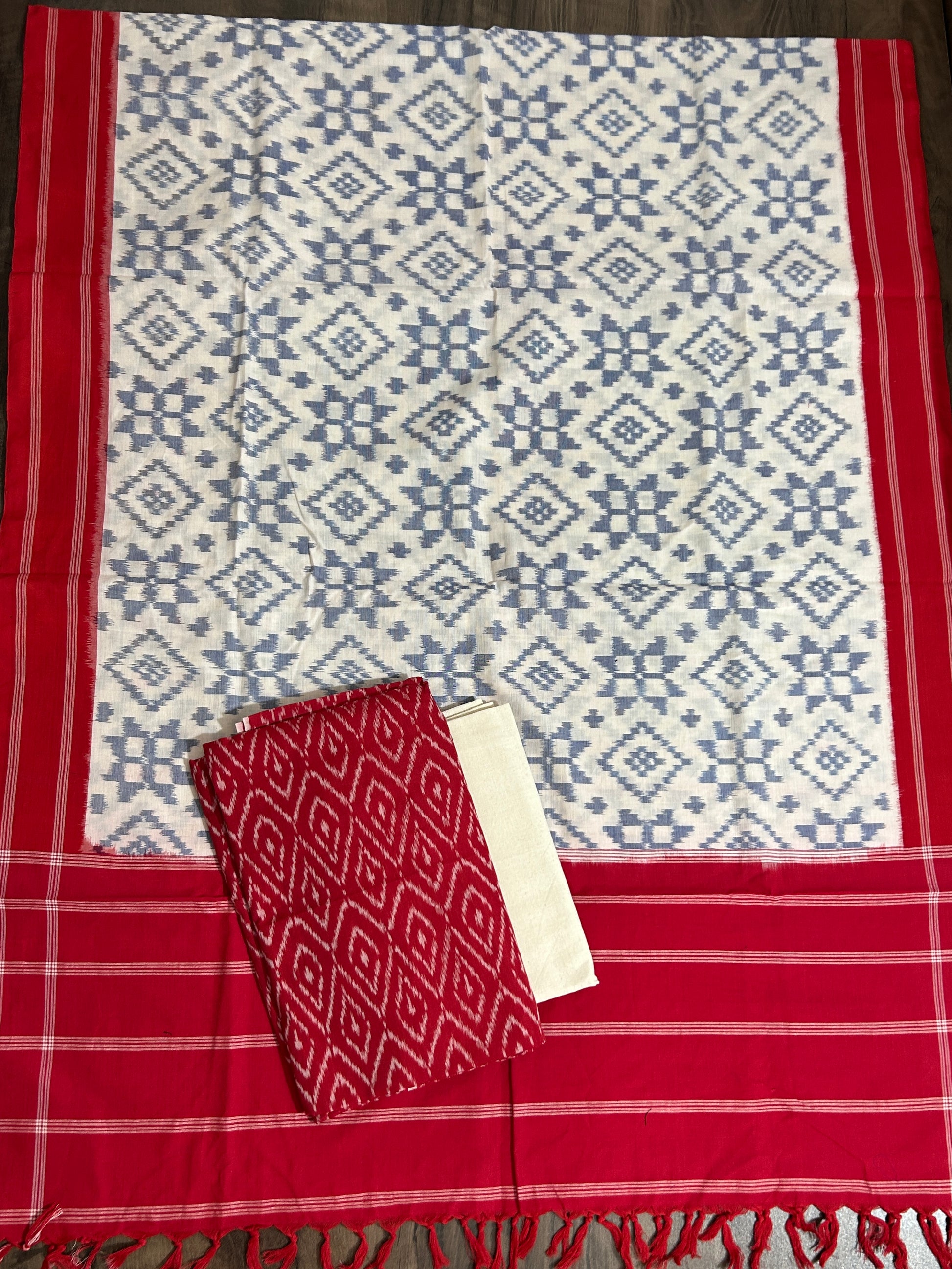 Telia Rumal Ikat Mercerised Cotton Dress Material