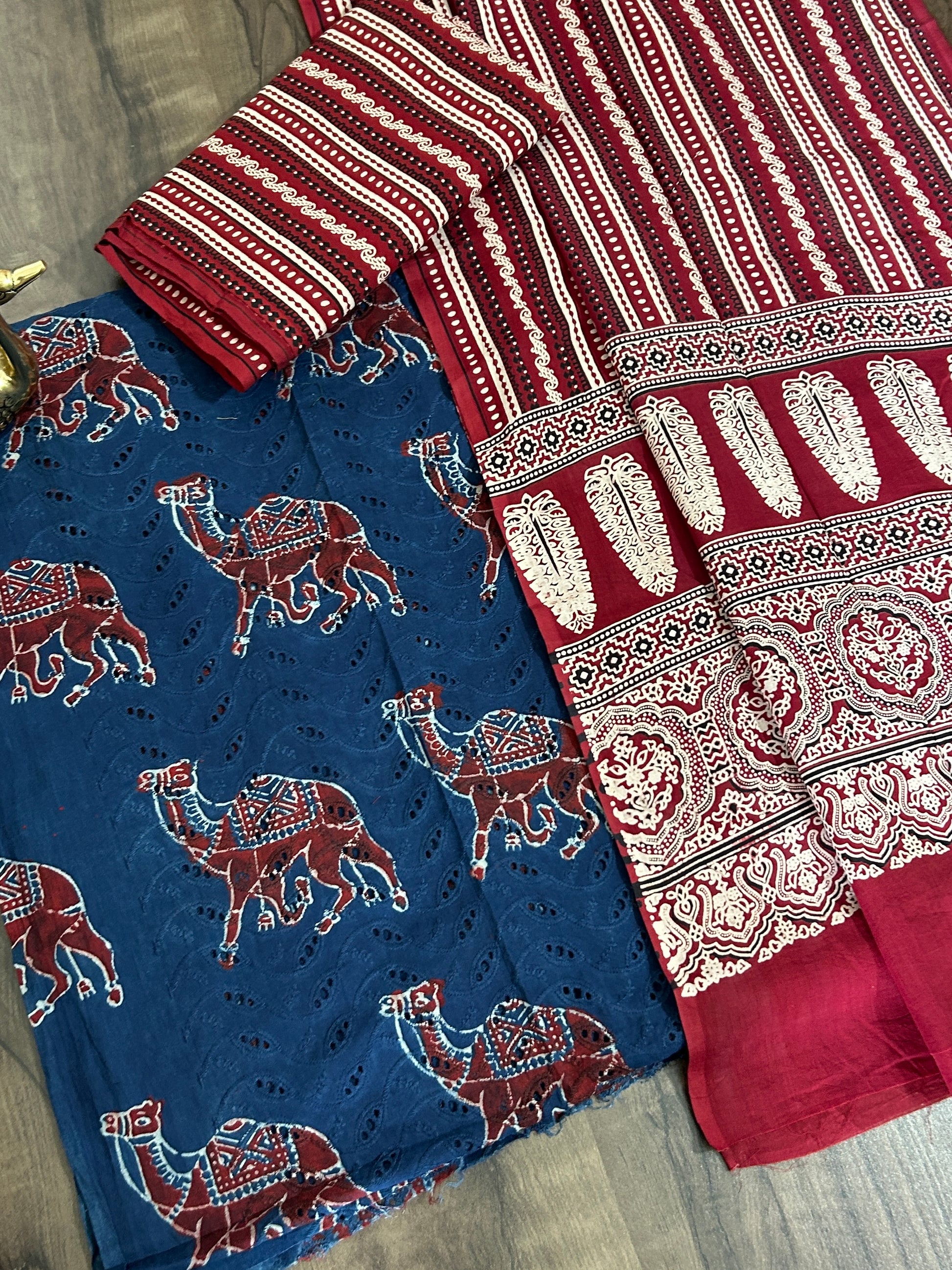 Ajrakh Cotton Hakoba Dress Material
