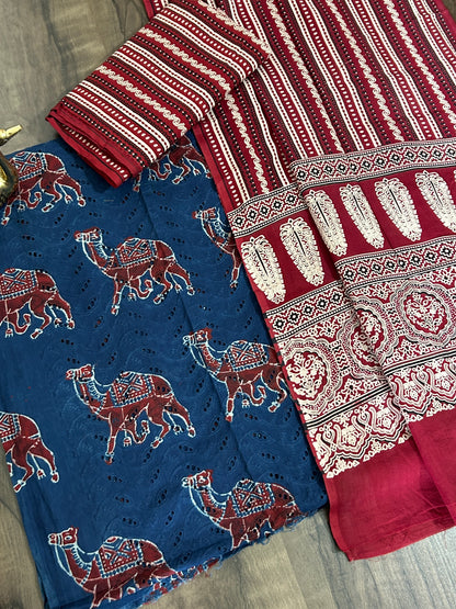 Ajrakh Cotton Hakoba Dress Material