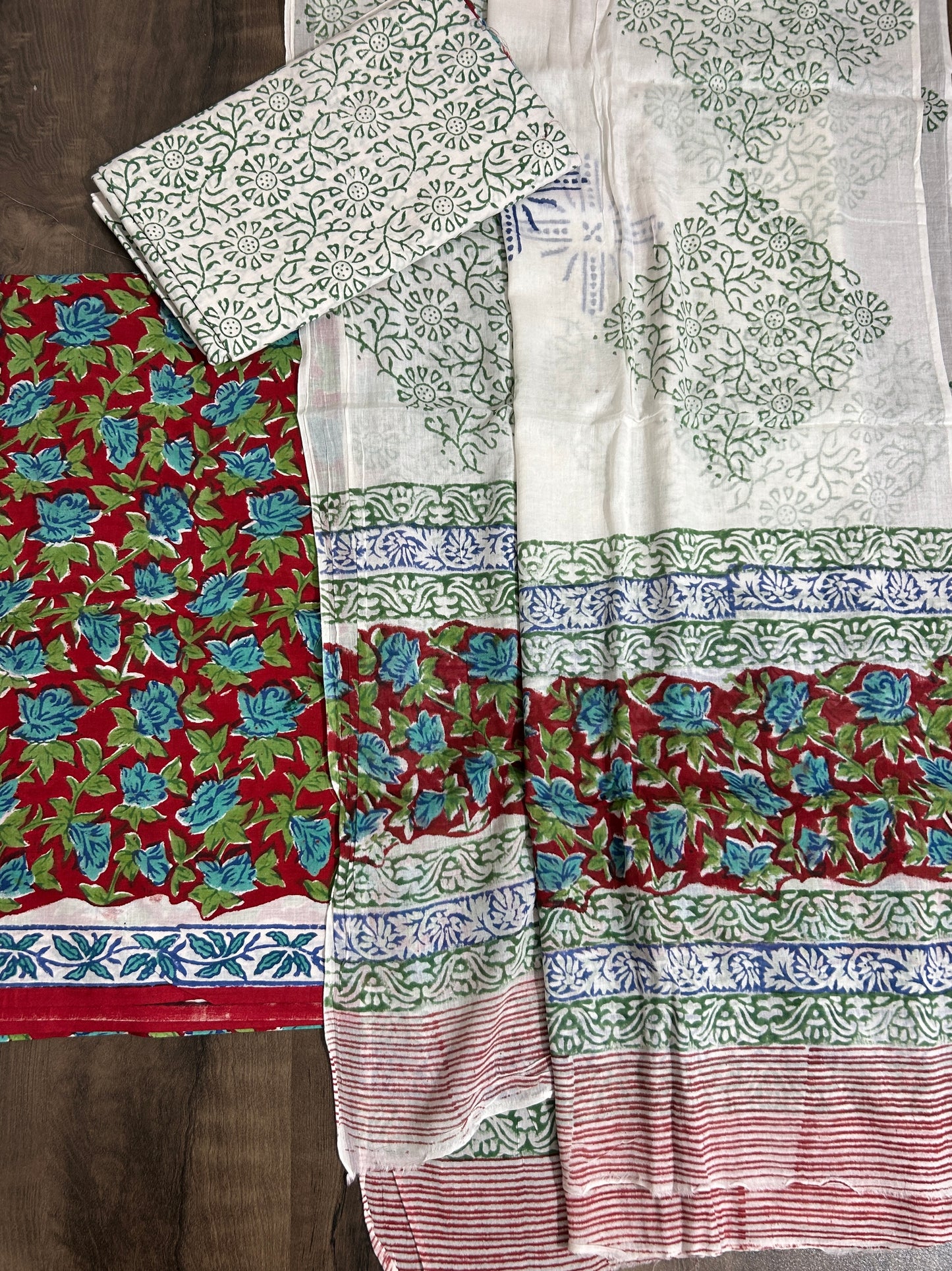 Hand Block Printed Cotton Dress Material *