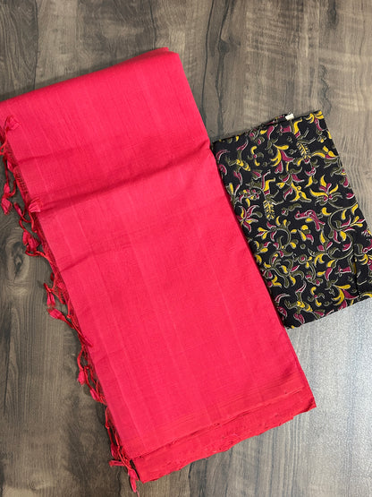 Mangalagiri Hand-Woven Cotton Saree with 2 Blouses #