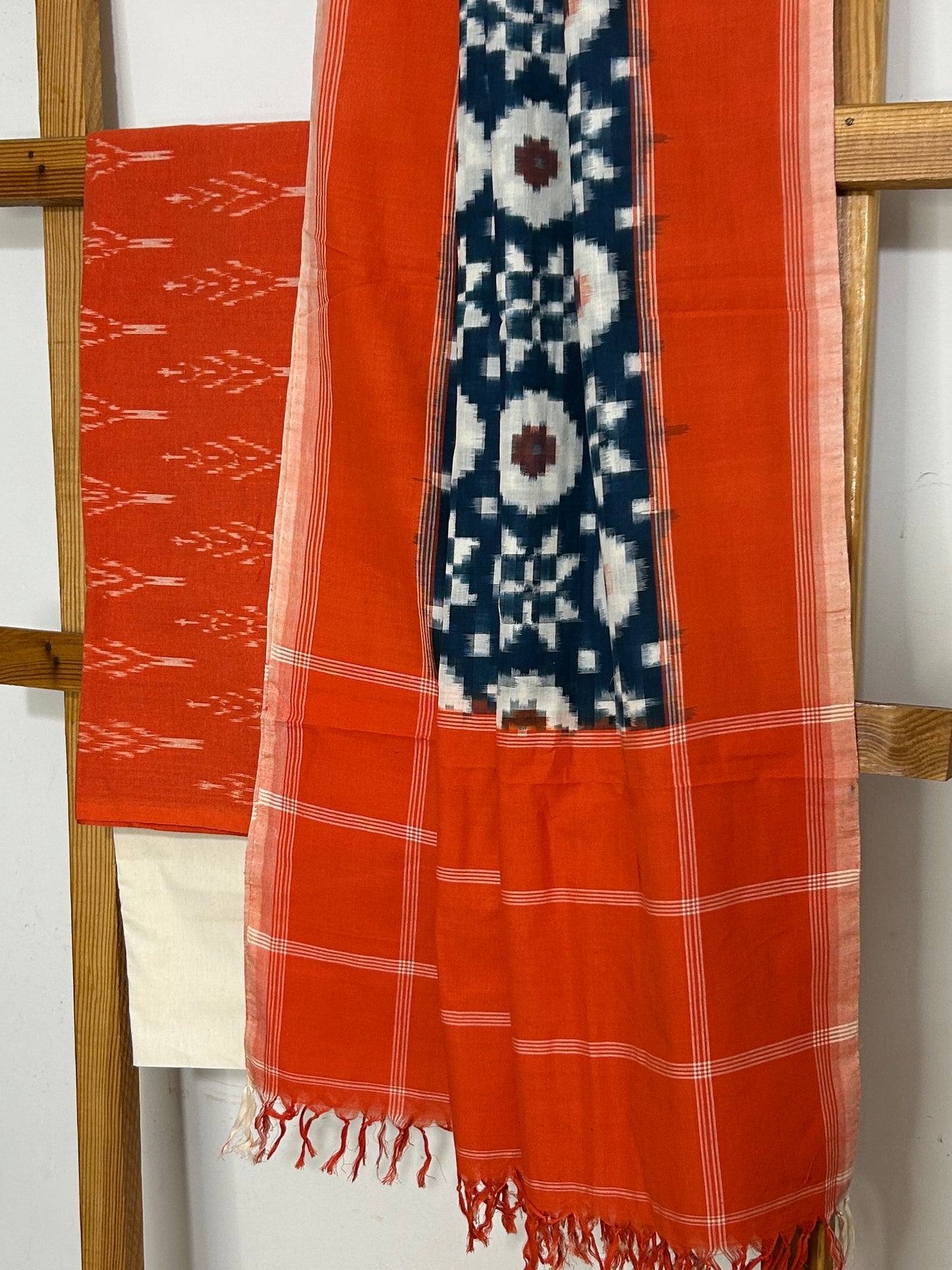 Telia Rumal Double Ikat Mercerized Cotton Dress Material