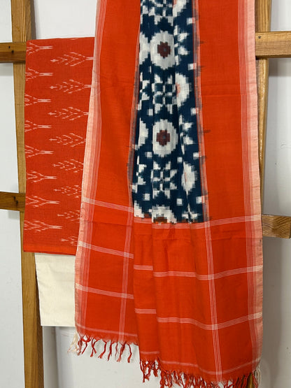 Telia Rumal Double Ikat Mercerized Cotton Dress Material