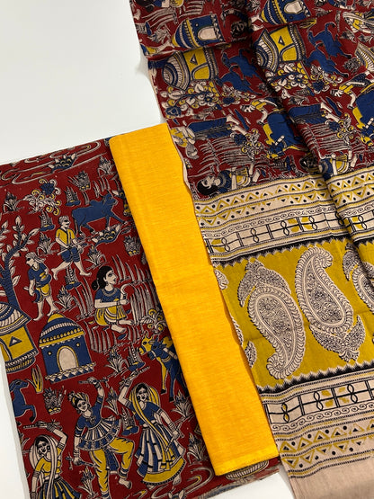 Kalamkari Cotton Dress Material