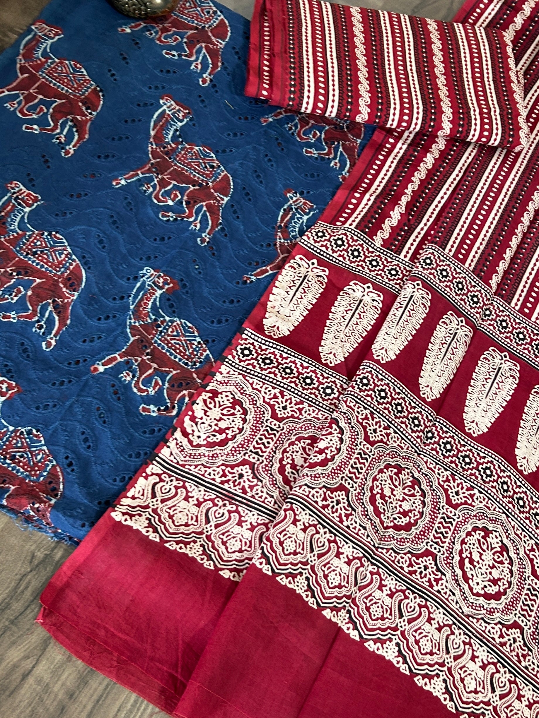 Ajrakh Cotton Hakoba Dress Material