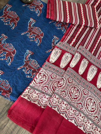 Ajrakh Cotton Hakoba Dress Material