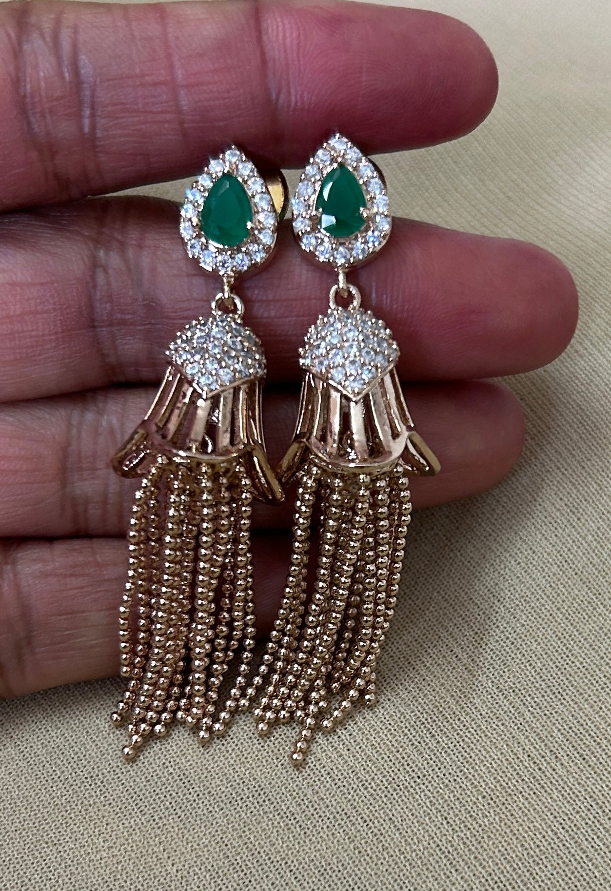 2. American Diamond Danglers