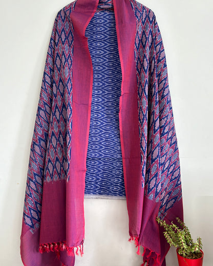 Double Ikat Mercerized Cotton Dress Material