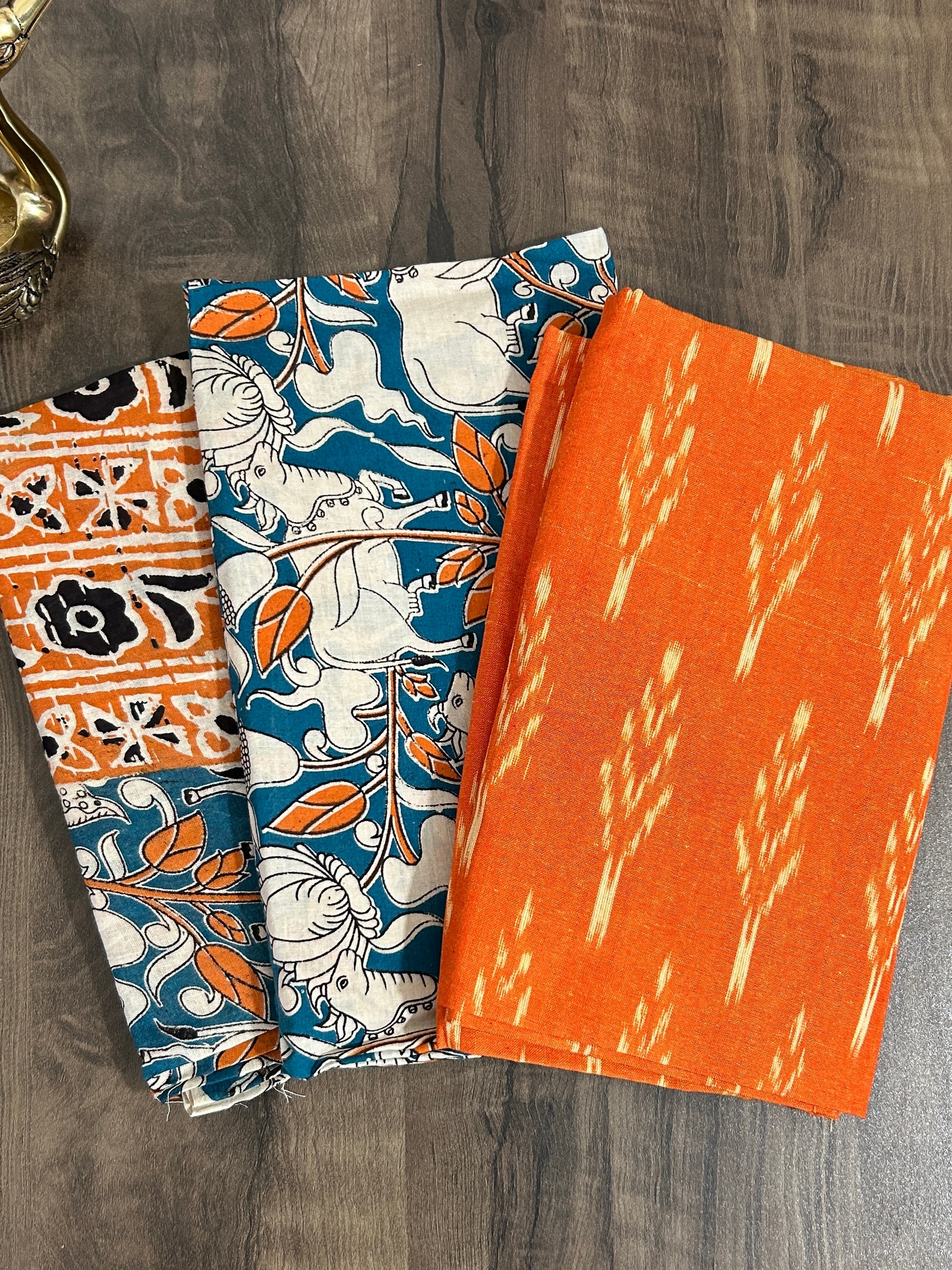 Ikat Kalamkari Cotton Dress Material
