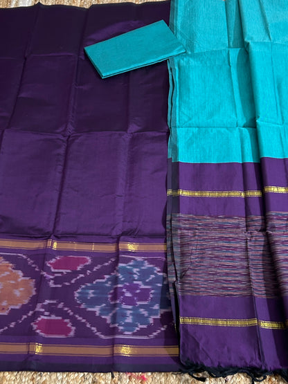 Ikat Cotton Silk Dress Material