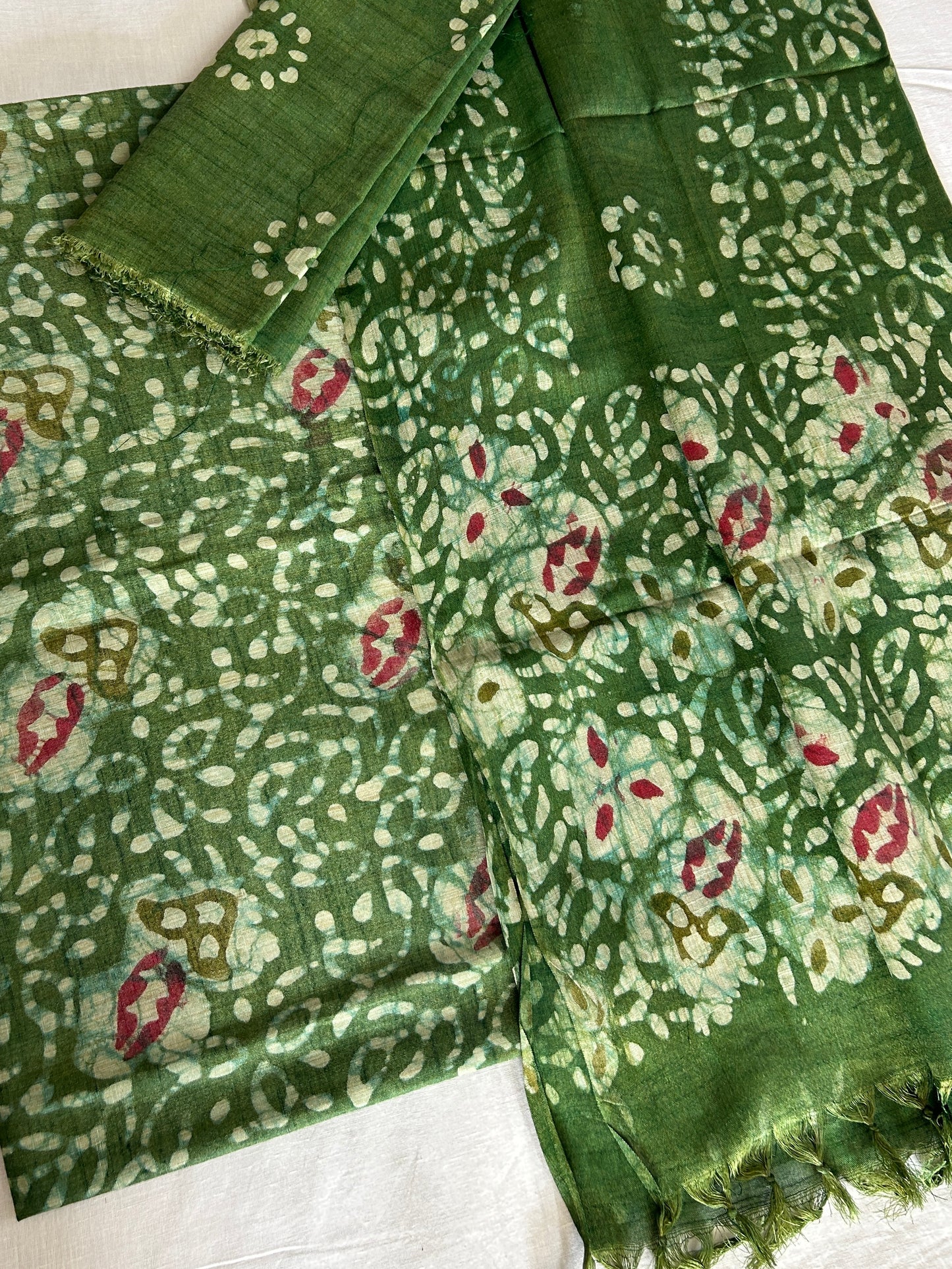 Batik Silk Cotton Dress Material