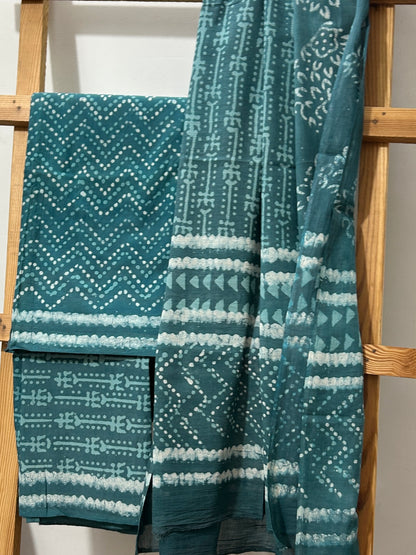 Cotton Hand BlockPrint Dress Material with Cotton Dupatta