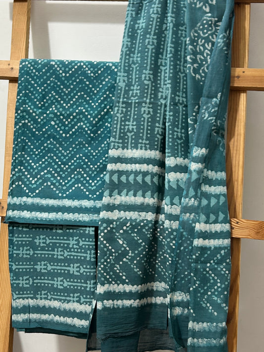 Cotton Hand BlockPrint Dress Material with Cotton Dupatta