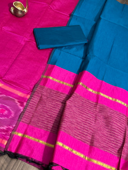 Ikat Cotton Silk Dress Material