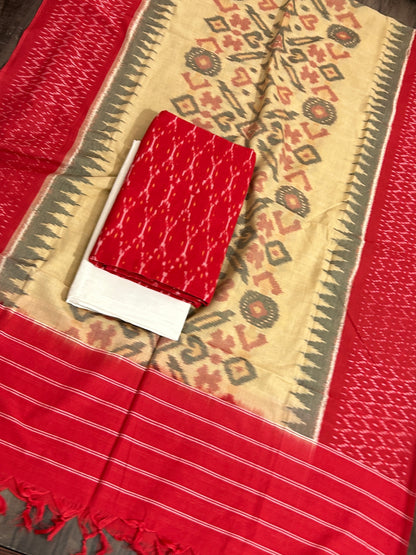 Double Ikat Cotton Dress Material