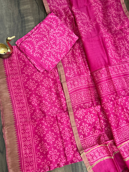 Hand BlockPrint Maheshwari Silk Cotton Dress Material
