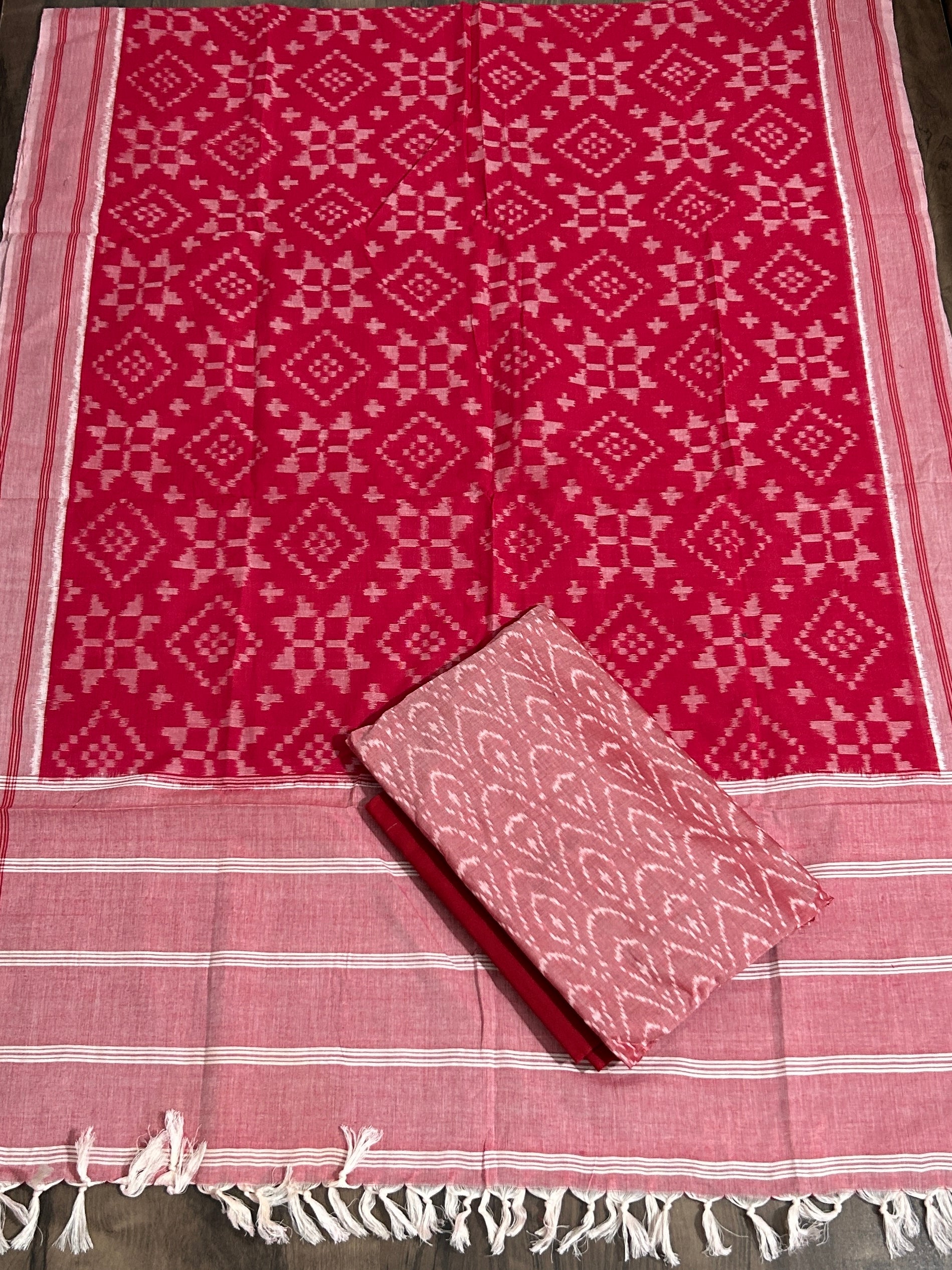 Telia Rumal Double Ikat Cotton Dress Material