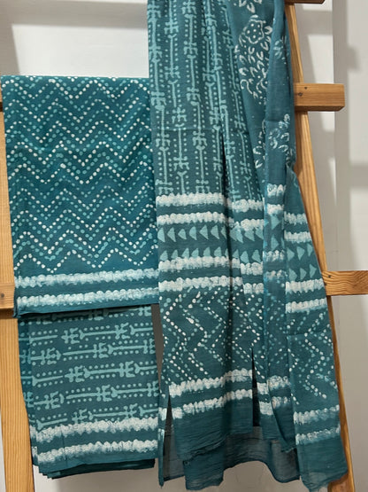 Cotton Hand BlockPrint Dress Material with Cotton Dupatta