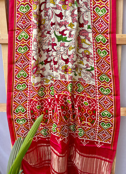 Gajji Modal Silk Patola Print Dupatta with Tissue Pallu *