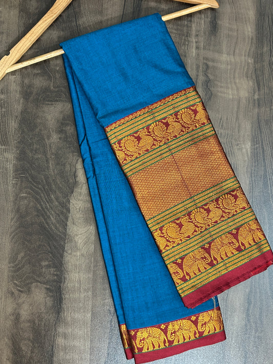 Narayanpeth Cotton Saree with Broad Kanchi Border