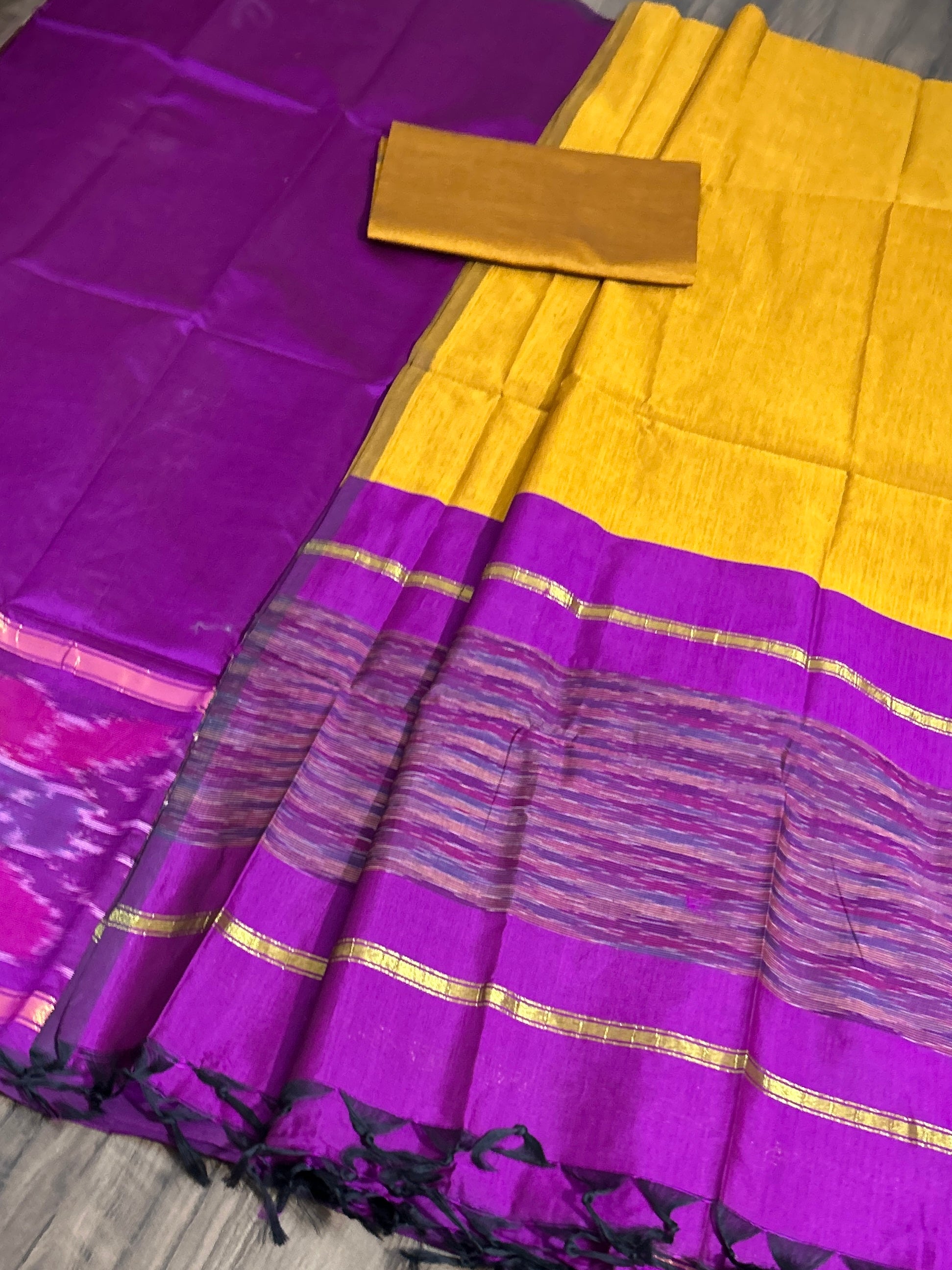 Ikat Cotton Silk Dress Material