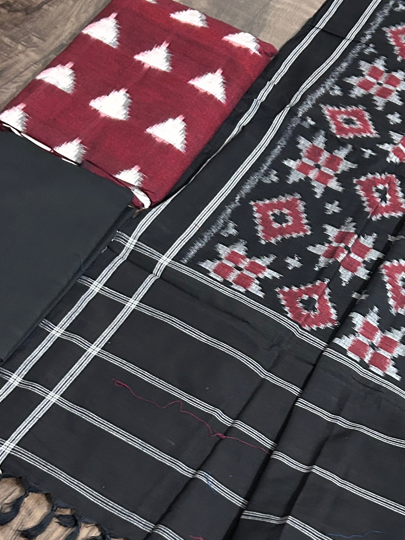 Telia Rumal Double Ikat Cotton Dress Material