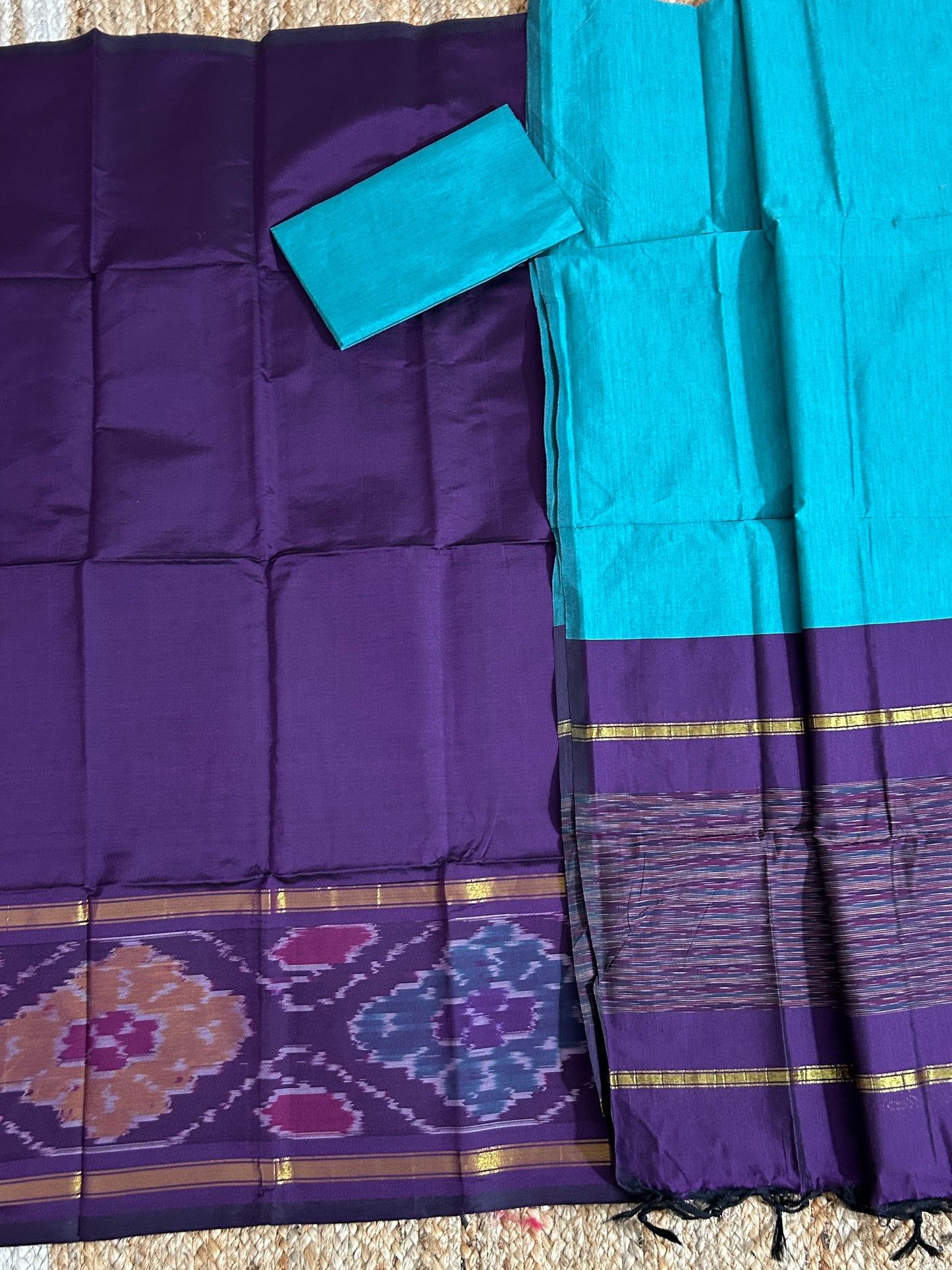 Ikat Cotton Silk Dress Material