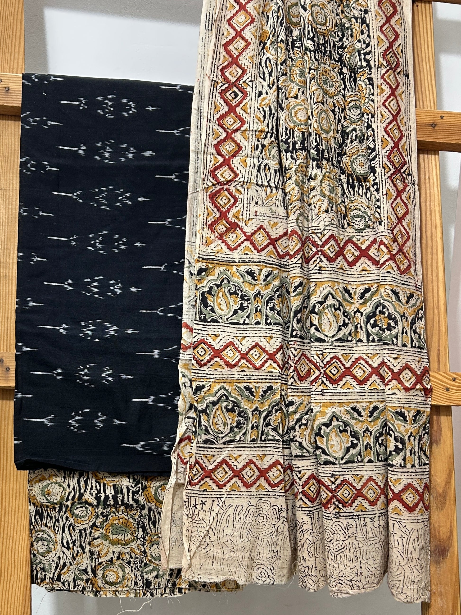 Ikat Kalamkari Cotton Dress Material