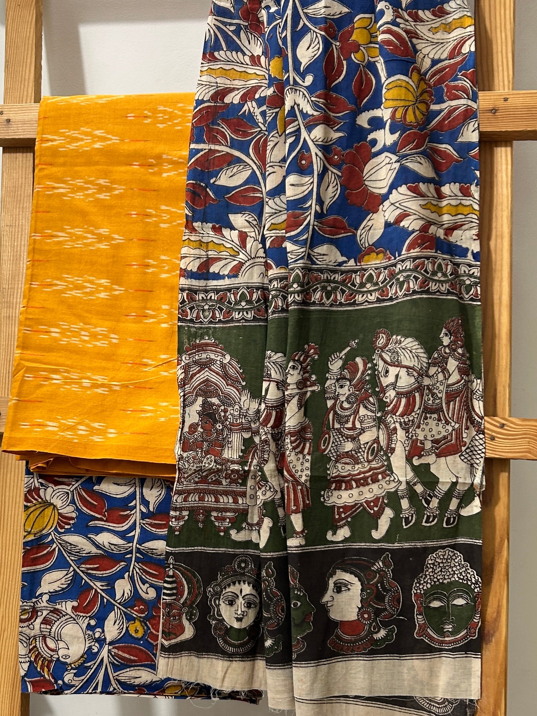Ikat Kalamkari Cotton Dress Material