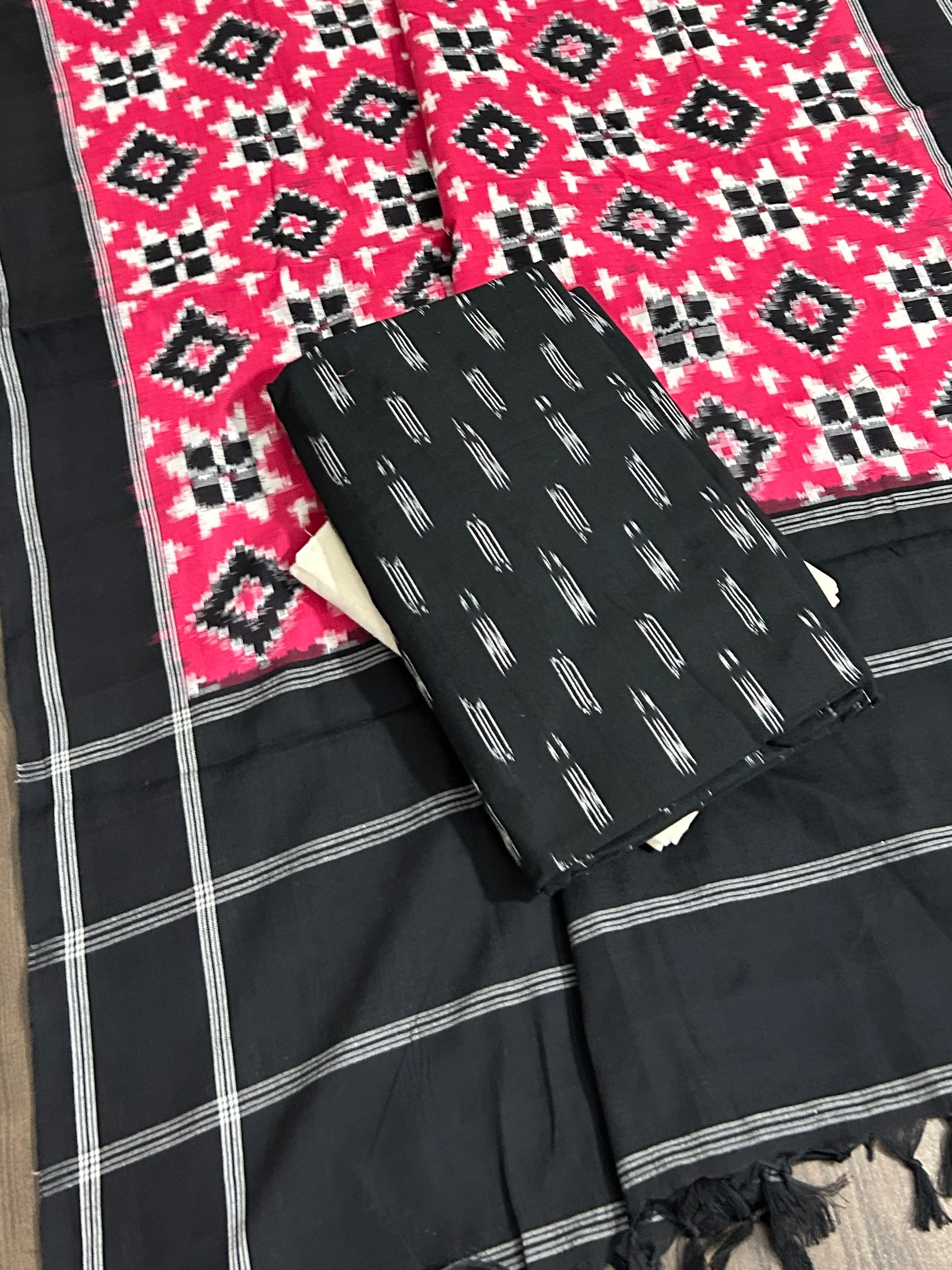 Telia Rumal Double Ikat Cotton Dress Material