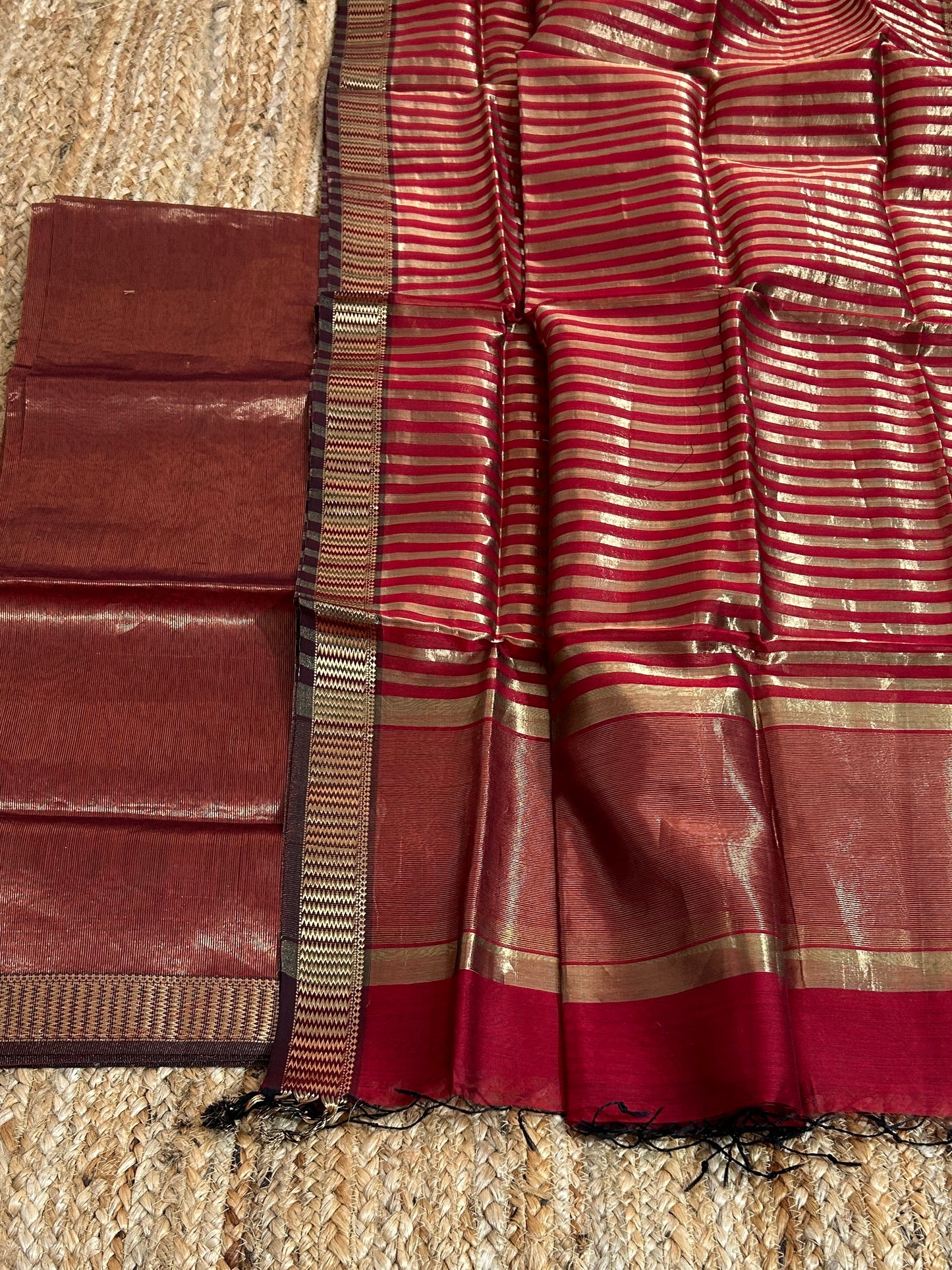 Maheshwari Tissue zari Dress Material