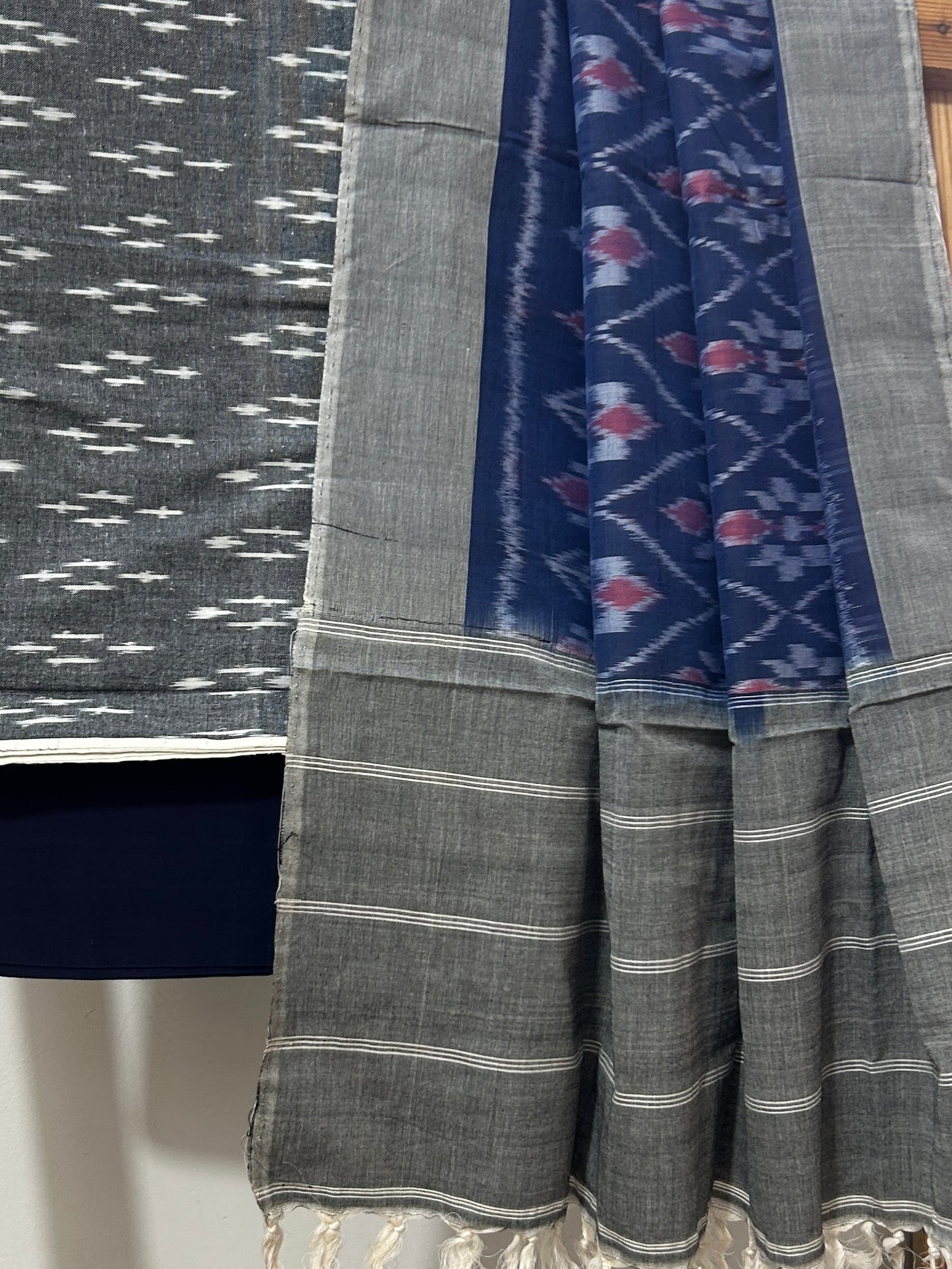Double Ikat Mercerized Cotton Dress Material