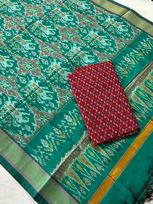 Puttapaka Silk Cotton Top Dupatta Set