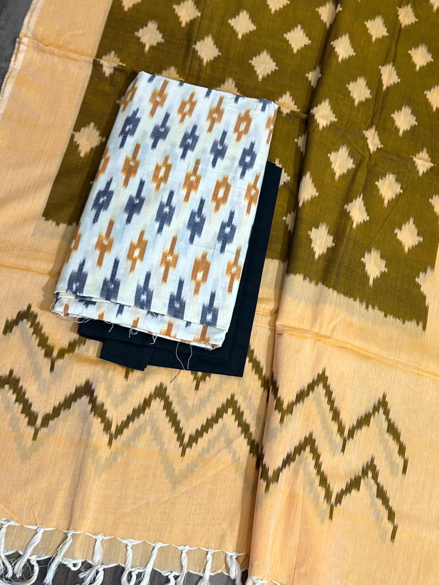 Double Ikat Cotton Dress Material